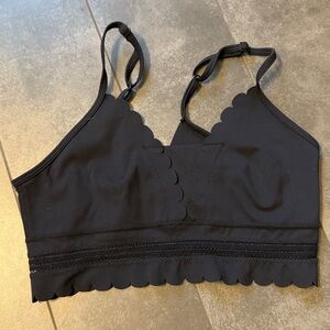 Free People Movement, Black Scalloped Bralette